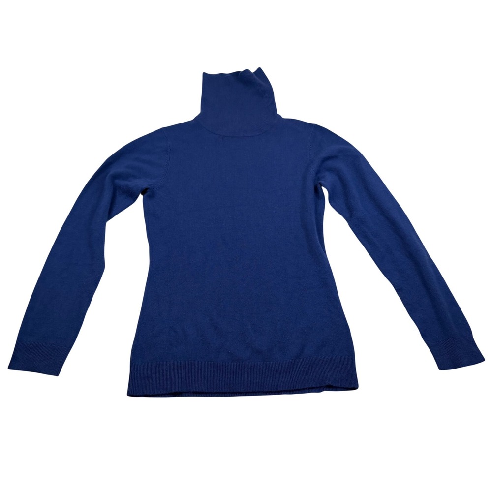 Galeries Lafayette Paris Royal Blue Turtleneck Sweater Slim Fit Knit Size 01